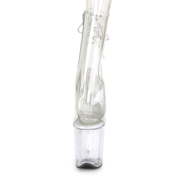 Clear Platform Transparent Lace Up Ankle Boots - Picture 5 of 5